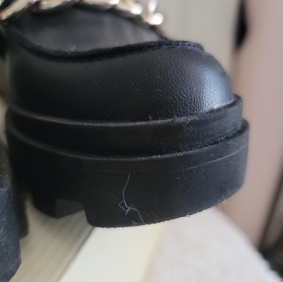 Open Edit Platform Loafers w/ Gold Chain accent - Picture 5 of 5